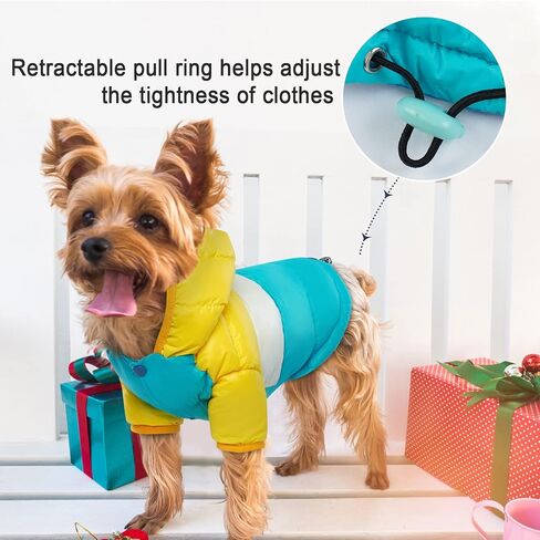 FUAMEY Dog Winter Coat,Puppy Puffer Jacket Warm Padded Pet Snow Vest Cute Windproof Dog Clothes Doggy Warm Waterproof Outdoor Lightweight Small Dog Hoodie,Chihuahua Poodles Yorkshire Pet Apparel S/12 in Saudi Arabia
