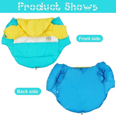 FUAMEY Dog Winter Coat,Puppy Puffer Jacket Warm Padded Pet Snow Vest Cute Windproof Dog Clothes Doggy Warm Waterproof Outdoor Lightweight Small Dog Hoodie,Chihuahua Poodles Yorkshire Pet Apparel S/12 in Saudi Arabia
