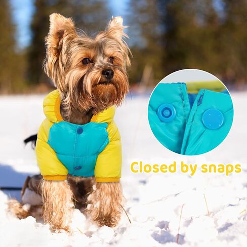 FUAMEY Dog Winter Coat,Puppy Puffer Jacket Warm Padded Pet Snow Vest Cute Windproof Dog Clothes Doggy Warm Waterproof Outdoor Lightweight Small Dog Hoodie,Chihuahua Poodles Yorkshire Pet Apparel S/12 in Saudi Arabia