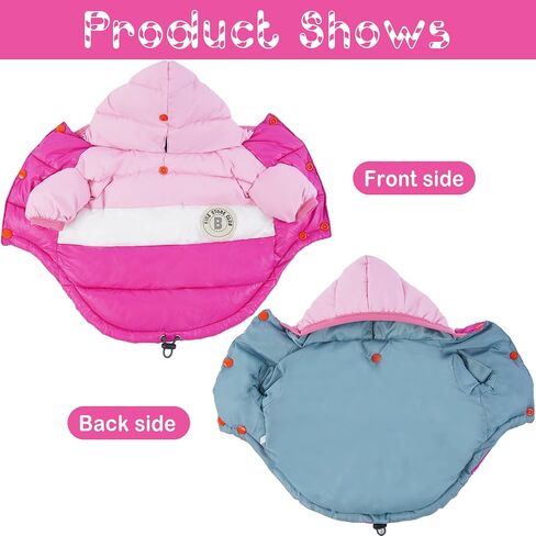 FUAMEY Dog Winter Coat,Puppy Puffer Jacket Warm Padded Pet Snow Vest Cute Windproof Dog Clothes Doggy Warm Waterproof Outdoor Lightweight Small Dog Hoodie,Chihuahua Poodles Yorkshire Pet Apparel S/12 in Saudi Arabia