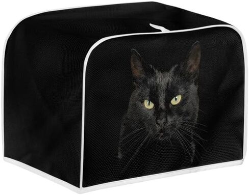 3D Black Cat Toaster Cover Slice Wide Slot, Cute Kitten Kitchen Appliance Cover, Aesthetic Animals Art Universal Size Microwave Toaster Oven Cover - S in Kuwait