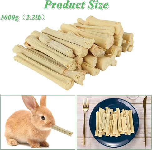 1000g/2.2lb Sweet Bamboo Sticks for Rabbits, Rabbit Chew Toys Bunny Chew Toys Rabbit Chew Sticks, Molar Snacks for Small Animals, Hamsters, Chinchillas, Guinea Pigs, Natural Teeth Grinding Toys in Saudi Arabia