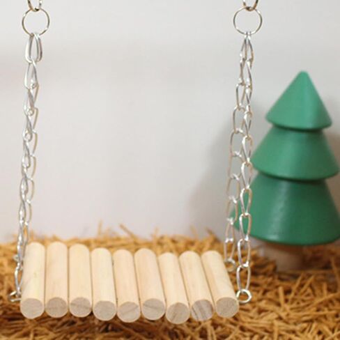 Hamster Swing Toy Wooden Swing with Adjustable Hanging Chain for Mouse Chinchilla Rat Gerbil and Dwarf Hamster Hanging Bed Hammock Cage Exercise Accessory in Saudi Arabia