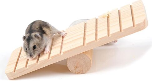 Hamster Swing Toy Wooden Swing with Adjustable Hanging Chain for Mouse Chinchilla Rat Gerbil and Dwarf Hamster Hanging Bed Hammock Cage Exercise Accessory in Saudi Arabia