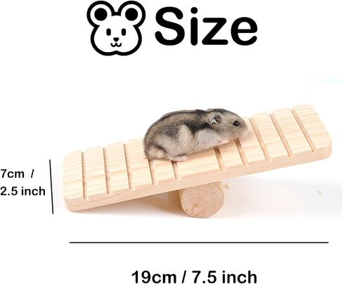 Hamster Swing Toy Wooden Swing with Adjustable Hanging Chain for Mouse Chinchilla Rat Gerbil and Dwarf Hamster Hanging Bed Hammock Cage Exercise Accessory in Saudi Arabia