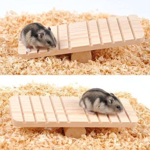 Hamster Swing Toy Wooden Swing with Adjustable Hanging Chain for Mouse Chinchilla Rat Gerbil and Dwarf Hamster Hanging Bed Hammock Cage Exercise Accessory in Saudi Arabia