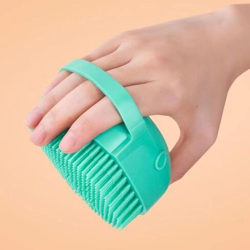 Pet Silicone Bath Shower Massage Brush Light Blue in Saudi Arabia