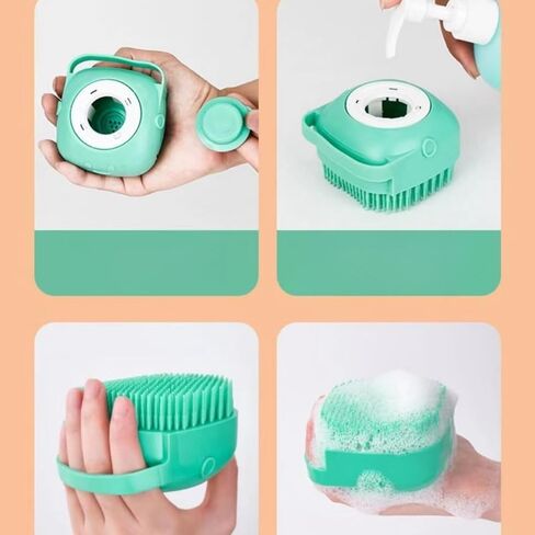 Pet Silicone Bath Shower Massage Brush Light Blue in Saudi Arabia