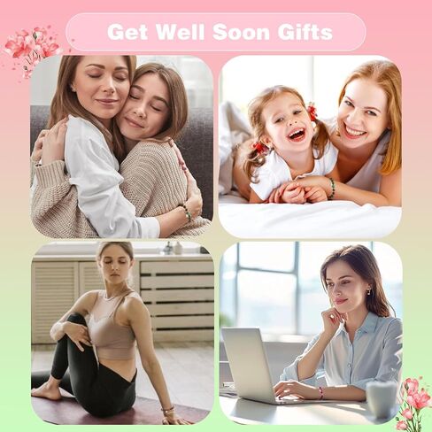 Get Well Soon Gifts,Natural Stone Healing Relaxation Bracelets,Inspirational Encouragement Gifts for Women Men,Anti Anxiety Stress Relief Yoga Heart Natural Stone Bracelets(Amethyst) in Kuwait
