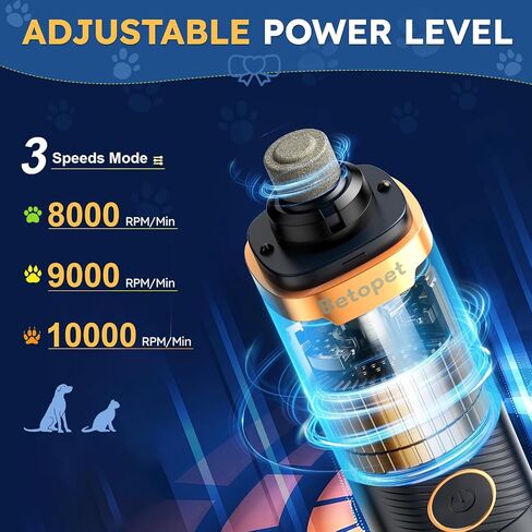 أداة تشذيب أظافر الكلاب القوية المطورة مع 2 مصباح LED قابل لإعادة الشحن، احترافية هادئة وغير مؤلمة للعناية والتنعيم للكلاب والقطط الصغيرة والمتوسطة والكبيرة in Kuwait