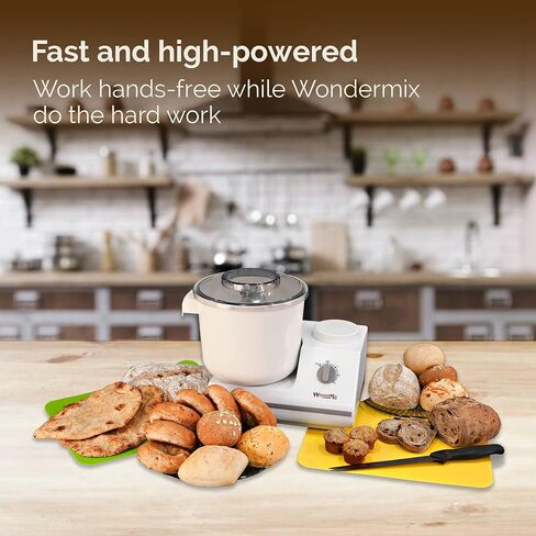 WONDERMILL - آلة خلط عجين الخبز الكاملة مع خطاف العجين - عجن الخبز وصانع العجين - خلاطات آلة عجن العجين خلاط كهربائي للمطبخ - خلاط مطبخ Wondermix Revolution المطور (متجدد) in Kuwait