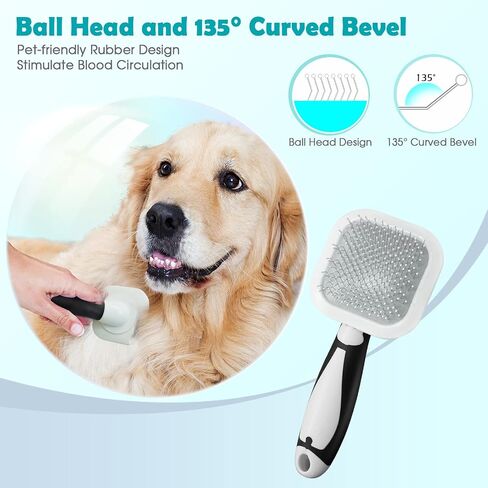 Slicker Brush, PETPAWJOY Dog Brush Green Gently Cleaning Pin Brush for Shedding Dog Hair Brush for Small Dogs Puppy Yorkie Poodle Rabbits Cats Green in Saudi Arabia