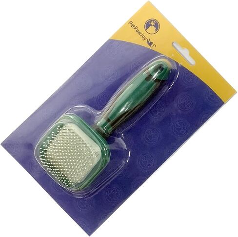 Slicker Brush, PETPAWJOY Dog Brush Green Gently Cleaning Pin Brush for Shedding Dog Hair Brush for Small Dogs Puppy Yorkie Poodle Rabbits Cats Green in Saudi Arabia