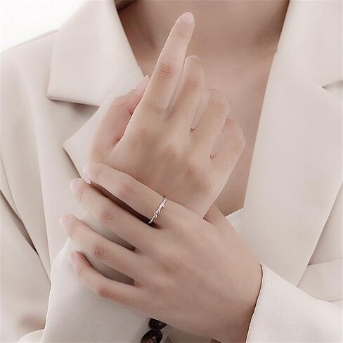 925 Sterling Silver Rings Real Silver Rings Adjustable Rings for Women Open Rings Thumb Rings Vintage Rings for Men Boho Rings Jewelry Gifts in Saudi Arabia