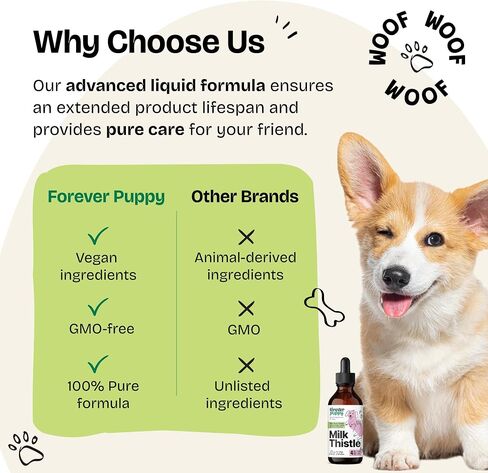 Milk Thistle for Dogs - Liver Supplements for Dogs w/Milk Thistle Liquid Extract - Herbal Liver Support Drops for Large Medium Small Dogs - Vegan Dog Vitamins and Supplements w/Silymarin - 4 oz in Saudi Arabia