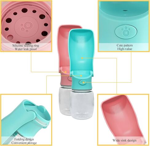 زجاجة مياه للكلاب من WishLotus، زجاجة مياه متينة ومحمولة مضادة للتسرب للحيوانات الأليفة قابلة للطي 350 مل/11.84 أونصة زجاجة مياه للمشي للكلاب في الهواء الطلق للقطط والكلاب والحيوانات الصغيرة المشي لمسافات طويلة والسفر (أزرق) in Kuwait