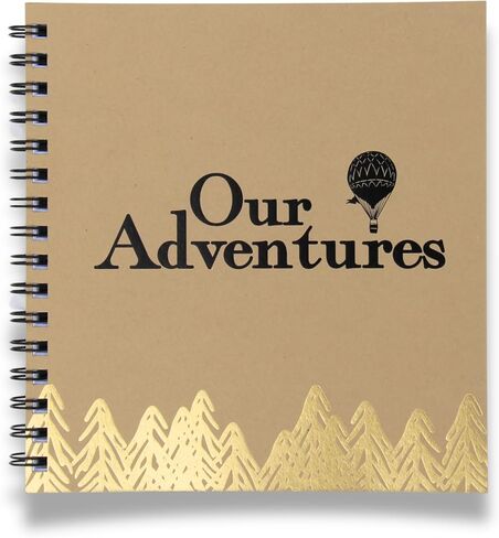 مغامراتنا، سجل قصاصات الرحلات البرية، مجلة المغامرة، تذكار السفر. رقائق الذهب 8.5x8.5. يوميات الرحلات البرية، والذكرى السنوية المضحكة، وقائمة دلو الأزواج، وسجل القصاصات العائلي، وعيد الأب الفريد in Kuwait