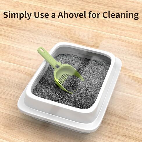 Convenient Pet Cats Litter Scooper Kit with Cat Litter Scooper/Plastics Scooper/Handheld Dustpan/Broom/Brush/Paste Hooks for Various Types of cat Litter Boxes. in Kuwait