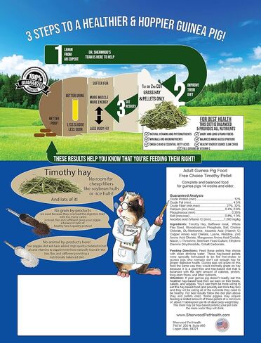 Sherwood Pet Health Adult Guinea Pig Food - Free Choice Timothy Pellet-4.5lbs in Saudi Arabia