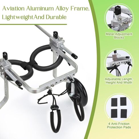 Cat Wheelchair for Back Legs, Light Weight Pet/Doggie Wheelchairs, Small Dog Wheelchair Helps Dogs with Back Leg Disabilities Walk and Play, S in Saudi Arabia