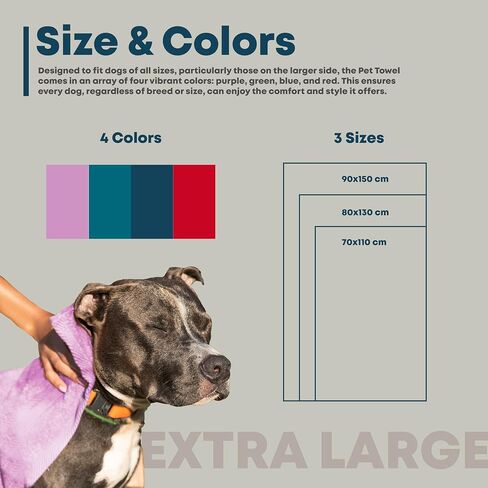 Extra Large Dog Towel for Cats and Dogs, Red, 2XL in Kuwait