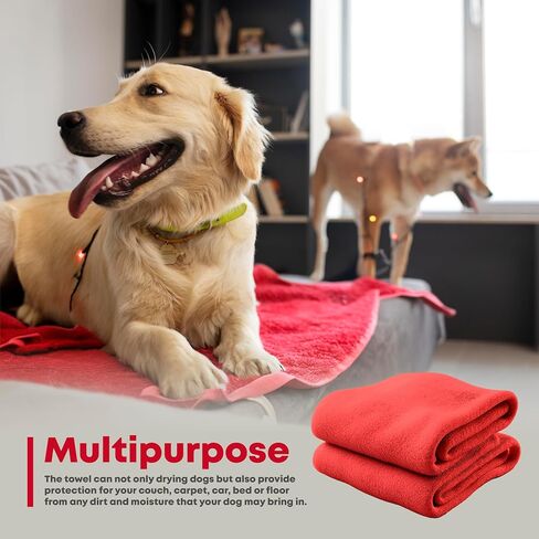 Extra Large Dog Towel for Cats and Dogs, Red, 2XL in Kuwait