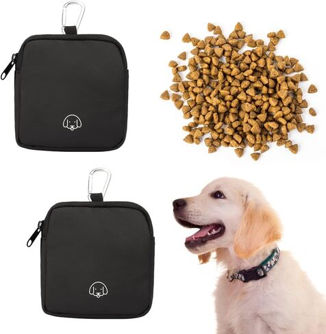 WALLFID Dog Treat Bag Small,Pet Walking Bag for Dog and cat, Pocket Size, Moisture-Proof and Waterproof,Unscented, Reusable, Travel Walking Bag, Portable Training Bag (Rose Red&Lake Blue) in Saudi Arabia