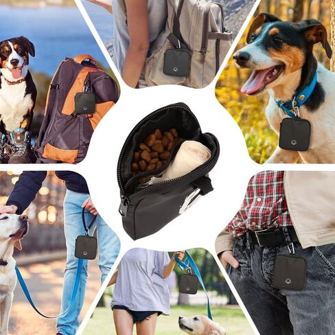 WALLFID Dog Treat Bag Small,Pet Walking Bag for Dog and cat, Pocket Size, Moisture-Proof and Waterproof,Unscented, Reusable, Travel Walking Bag, Portable Training Bag (Rose Red&Lake Blue) in Saudi Arabia