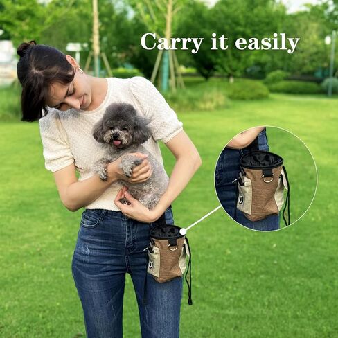 Dog Treat Pouch Kit, Potable Yellow Pet Treat Bag- Quick Access to Your Pup's Treats, Dog Clicker for Pet Training, Collapsible Dog Bowl, Small Dog Chew Toy for Small or Medium Dogs in Saudi Arabia