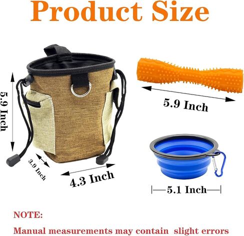 Dog Treat Pouch Kit, Potable Yellow Pet Treat Bag- Quick Access to Your Pup's Treats, Dog Clicker for Pet Training, Collapsible Dog Bowl, Small Dog Chew Toy for Small or Medium Dogs in Saudi Arabia