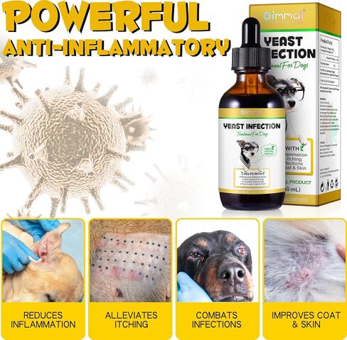 Yeast Infection Treatment for Dogs, Dog Ear Infection Treatment Supports Healthy Itch Relief, Inflammation Relief, Allergy Relief & More 2 oz in Kuwait