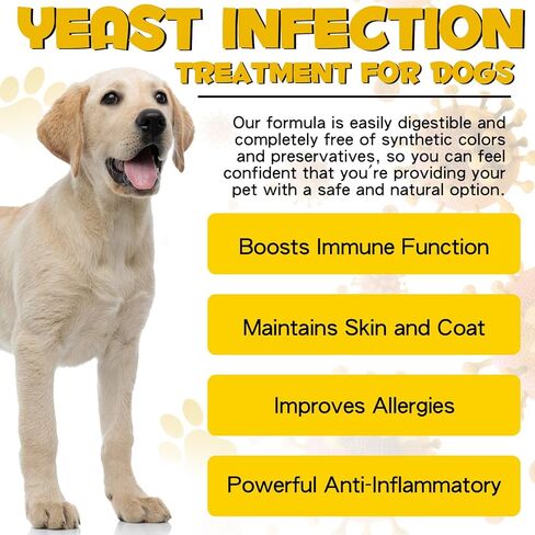 Yeast Infection Treatment for Dogs, Dog Ear Infection Treatment Supports Healthy Itch Relief, Inflammation Relief, Allergy Relief & More 2 oz in Kuwait