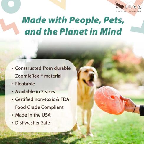 يلعب. ألعاب لطيفة للكلاب في الهواء الطلق - طبق طائر مطاطي ZoomieRex InfiniDisc، رائع للجراء والكلاب الصغيرة والمتوسطة والكبيرة - آمن للاستخدام في غسالة الأطباق، خفيف الوزن، يطفو على الماء، صديق للشاطئ (أخضر، كبير) in Kuwait