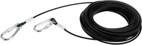 كابل ربط للكلاب، مقود للكلاب الكبيرة يصل وزنها إلى 300 رطل، شديد التحمل ومقاوم للصدأ، مناسب للساحات الخارجية والتخييم، بطول 100 قدم in Kuwait