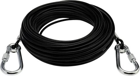 كابل ربط للكلاب، مقود للكلاب الكبيرة يصل وزنها إلى 300 رطل، شديد التحمل ومقاوم للصدأ، مناسب للساحات الخارجية والتخييم، بطول 100 قدم in Kuwait