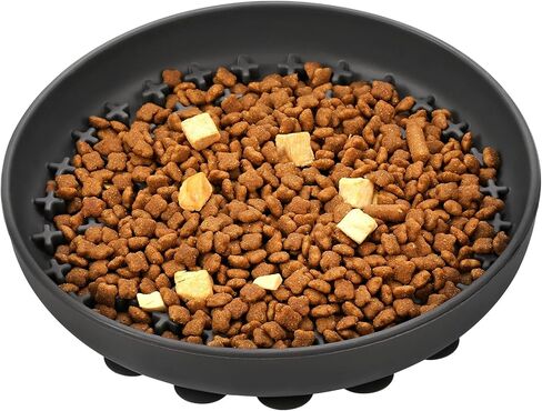 Slow Feeder,Cat Dog Help Slow Down Eating Speed Soft Silicone Rubber Cute Slow Feeder for Puppy/Cat/Dog (Small, Grey) in Kuwait