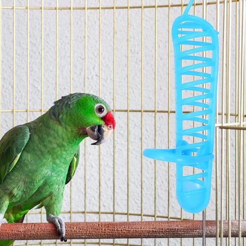 Mipcase Bird Food Holder, Hanging Fruit Feeder Bird Food Basket Parakeet Treats Holder Parrot Foraging Toy for Bird Cage Accessories (Blue) in Saudi Arabia