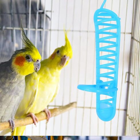 Mipcase Bird Food Holder, Hanging Fruit Feeder Bird Food Basket Parakeet Treats Holder Parrot Foraging Toy for Bird Cage Accessories (Blue) in Saudi Arabia