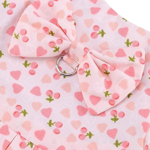 مجموعة مقود وحزام أرنب قابل للتعديل، فستان أرنب أرنب، ملابس أرنب للحيوانات الأليفة الصغيرة، خنزير غينيا، السنجاب، الهامستر (الكرز الوردي/M) in Kuwait