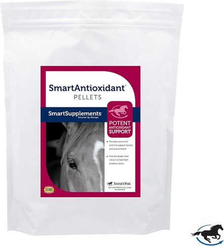 SmartPak الكريات الذكية المضادة للأكسدة بتركيبة فيتامين C وE | مستخلص بذور العنب والفلافونويدات الحيوية الحمضية، مكمل غذائي للخيول الكبيرة والخيول عالية الأداء، 56 وجبة، كيس بوزن 5 رطل in Kuwait