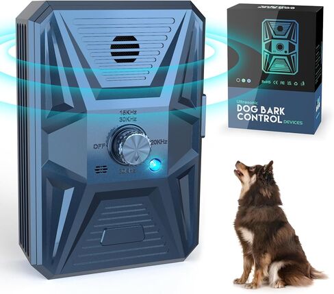 جهاز مضاد للنباح، 3 أجهزة ردع للكلاب بالموجات فوق الصوتية بتردد قابل للتعديل، نطاق فعال 50 قدمًا، جهاز لطيف للحيوانات الأليفة للتحكم في النباح الصوتي وإيقاف داخلي وخارجي لنباح الكلاب، أزرق-jg#01 in Kuwait