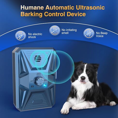 جهاز مضاد للنباح، 3 أجهزة ردع للكلاب بالموجات فوق الصوتية بتردد قابل للتعديل، نطاق فعال 50 قدمًا، جهاز لطيف للحيوانات الأليفة للتحكم في النباح الصوتي وإيقاف داخلي وخارجي لنباح الكلاب، أزرق-jg#01 in Kuwait