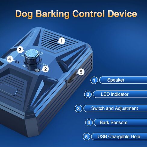جهاز مضاد للنباح، 3 أجهزة ردع للكلاب بالموجات فوق الصوتية بتردد قابل للتعديل، نطاق فعال 50 قدمًا، جهاز لطيف للحيوانات الأليفة للتحكم في النباح الصوتي وإيقاف داخلي وخارجي لنباح الكلاب، أزرق-jg#01 in Kuwait