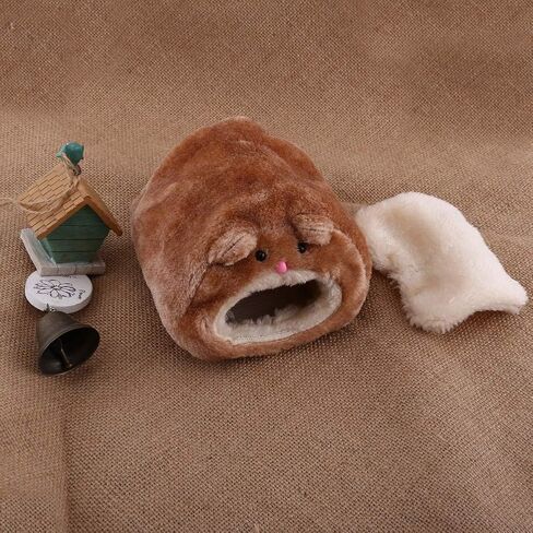 Keenso Guinea Pig Beds for Sleep, Hedgehog Bed, Pet Nest, Cute Cartoon Soft Plush Warm Pet Cave Hut Washable Home Hammock for Hamster Chinchilla Squirrel Guinea-Pig (Brown) in Saudi Arabia