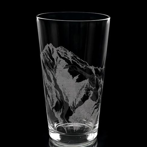 THE MOUNTAINS Engraved Pint Glass | Great Gift Idea for Wilderness Nature Mountain Forest Hiking Adventure Enthusiasts! in Kuwait