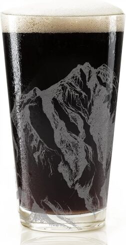 THE MOUNTAINS Engraved Pint Glass | Great Gift Idea for Wilderness Nature Mountain Forest Hiking Adventure Enthusiasts! in Kuwait