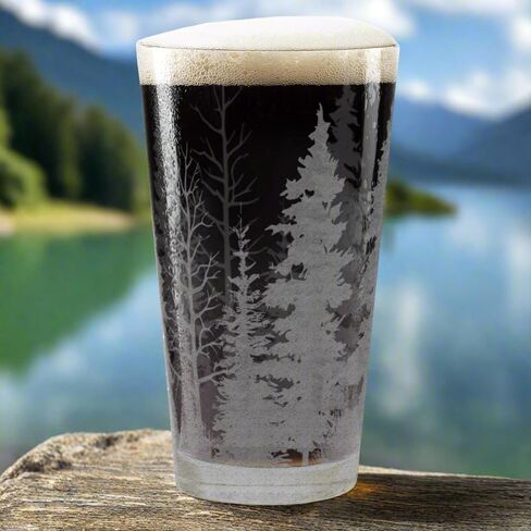 THE MOUNTAINS Engraved Pint Glass | Great Gift Idea for Wilderness Nature Mountain Forest Hiking Adventure Enthusiasts! in Kuwait