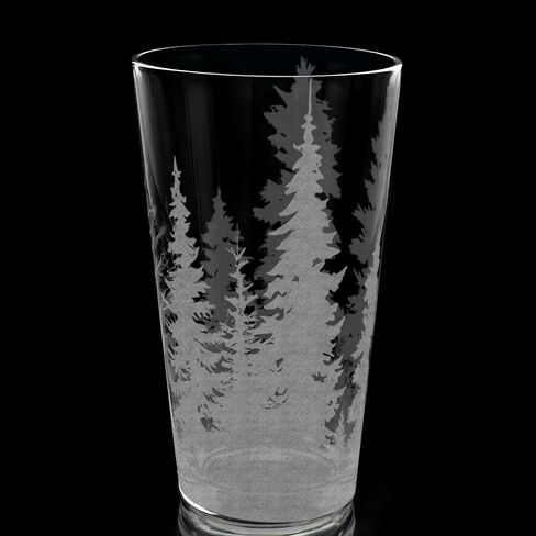 THE MOUNTAINS Engraved Pint Glass | Great Gift Idea for Wilderness Nature Mountain Forest Hiking Adventure Enthusiasts! in Kuwait