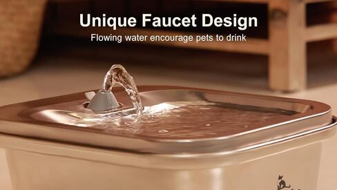 Stainless Steel Cat water fountain 135oz/4L Dog water bowl dispenser Automatic Pet water fountain with quiet Pump <20db, 3 extra Filters, US Plug Adapter. Suitable for Wide variety of Pets in Saudi Arabia
