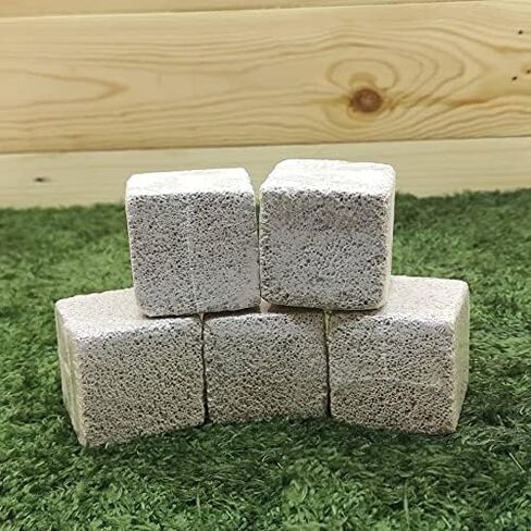 Hamster Teeth Grinding Lava Block, 6 Pack Hamster Chinchilla Chew Stones, Natural Teeth Molar Toys Grinder for Small Animals Rodents Hamster Rabbit Guinea Pig Rodent Parrot - 3 cm Cube… in Saudi Arabia